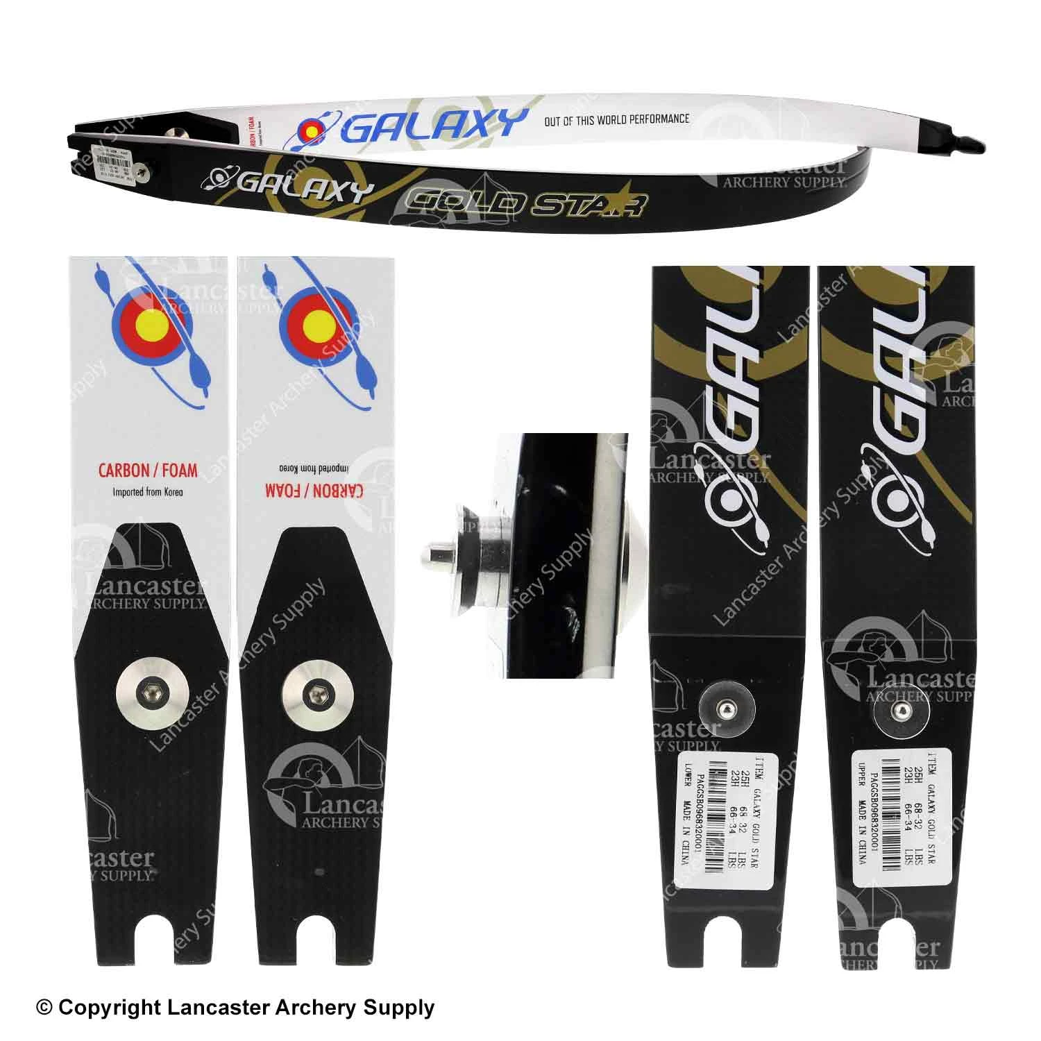Galaxy Gold Star Recurve Limbs (Open Box X1030187) 4 Galaxy Gold Star Recurve Limbs (Open Box X1030187) - Image 2