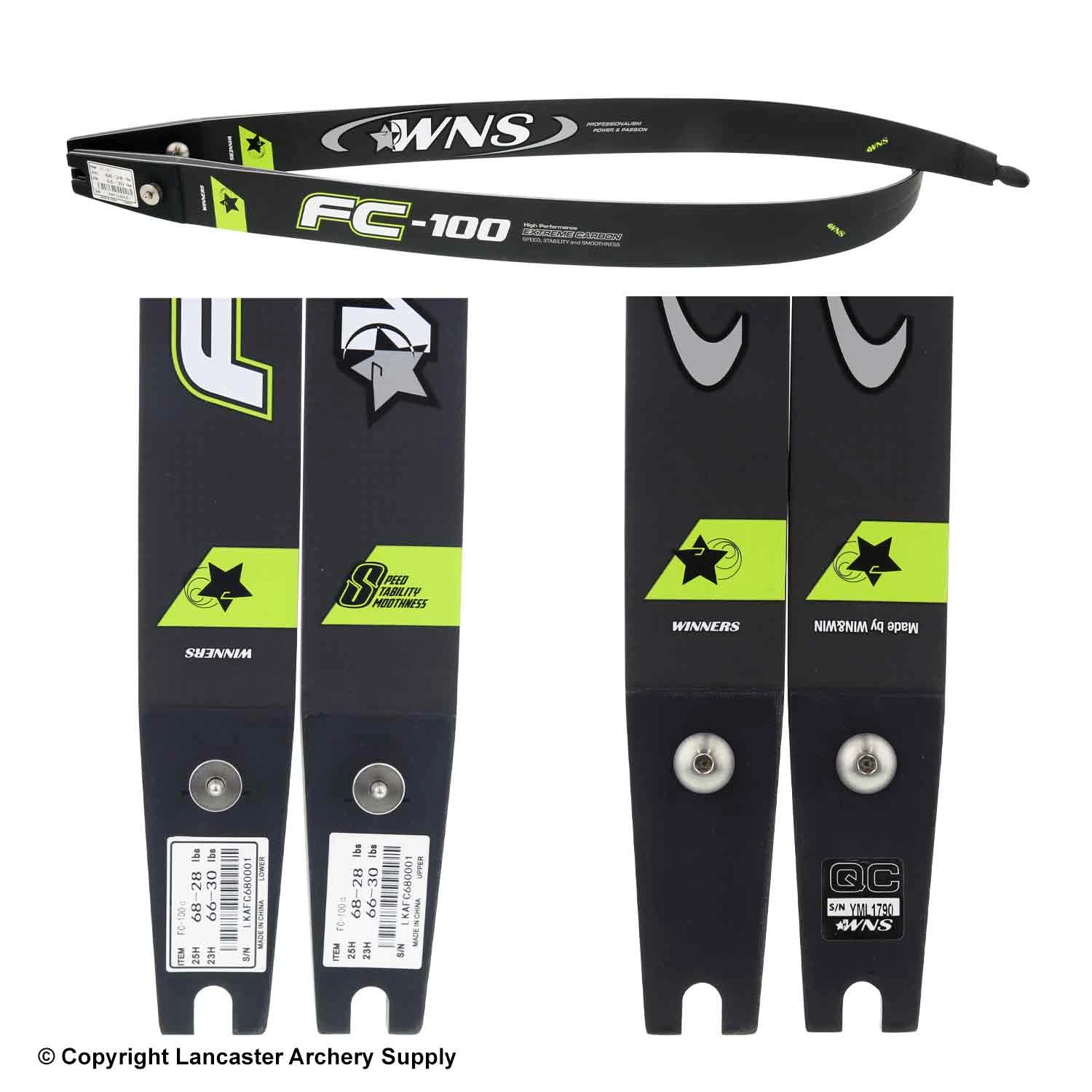 Win Win WNS FC-100 Carbon Foam ILF Recurve Limbs (Open Box X1030291) 4 Win Win WNS FC-100 Carbon Foam ILF Recurve Limbs (Open Box X1030291) - Image 2