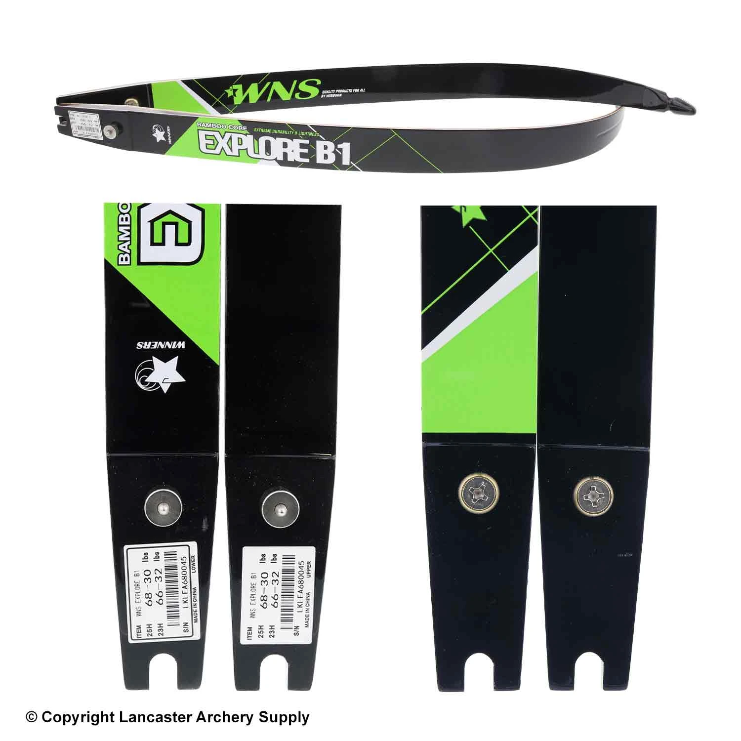 WNS Explore B1 Glass/Bamboo Recurve Limbs (Open Box X1031026) 4 WNS Explore B1 Glass/Bamboo Recurve Limbs (Open Box X1031026) - Image 2