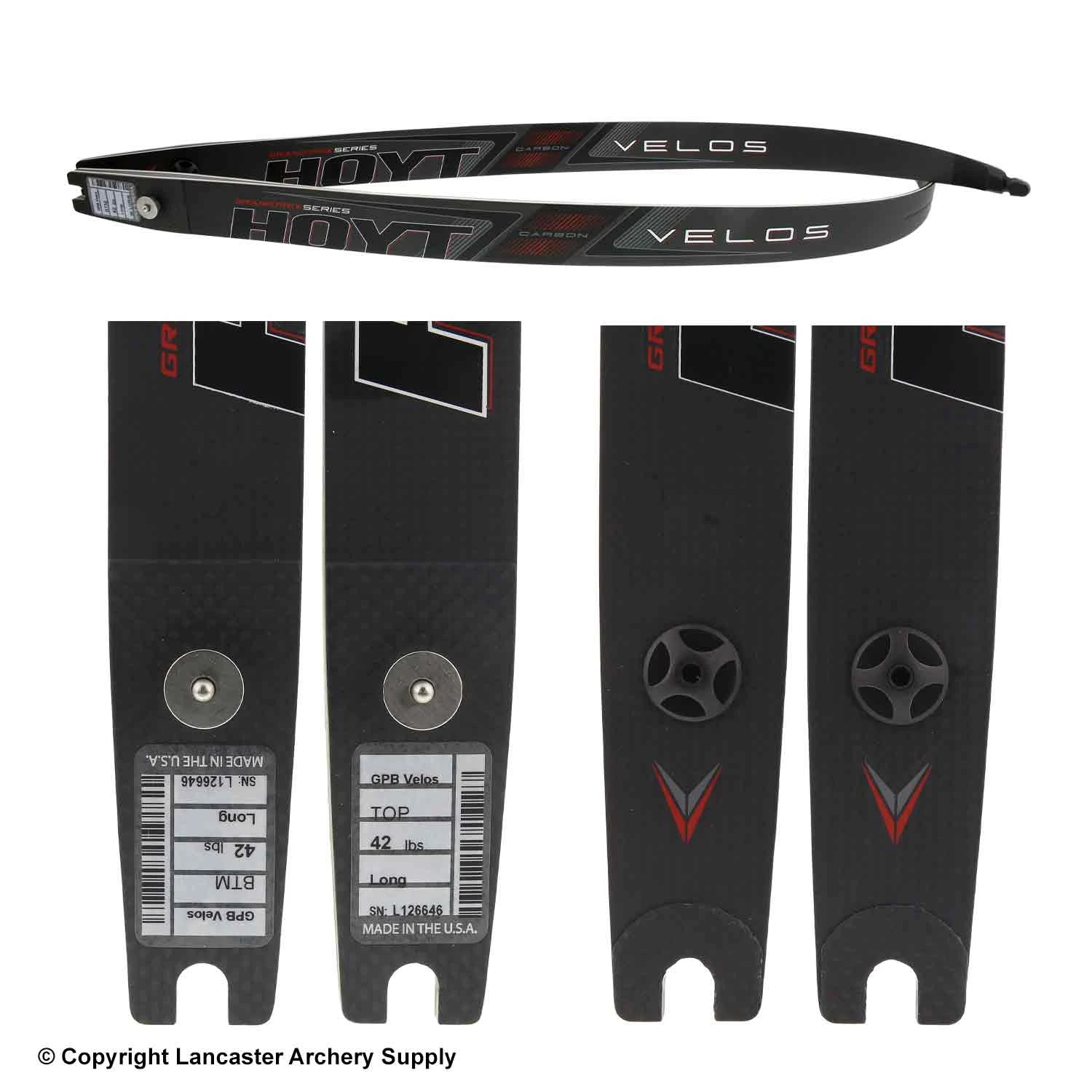 Hoyt Grand Prix Carbon Velos ILF Recurve Limbs (Open Box X1032320) 4 Hoyt Grand Prix Carbon Velos ILF Recurve Limbs (Open Box X1032320) - Image 2
